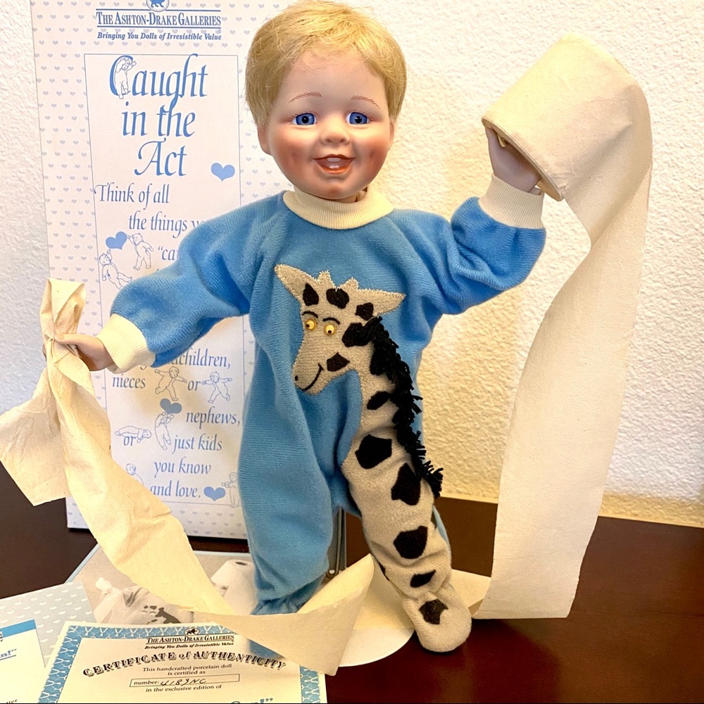 Ashton Drake “Catch Me if You Can” Porcelain Boy Doll Stevie in PJ’s